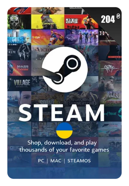 204₴ Steam Wallet Code